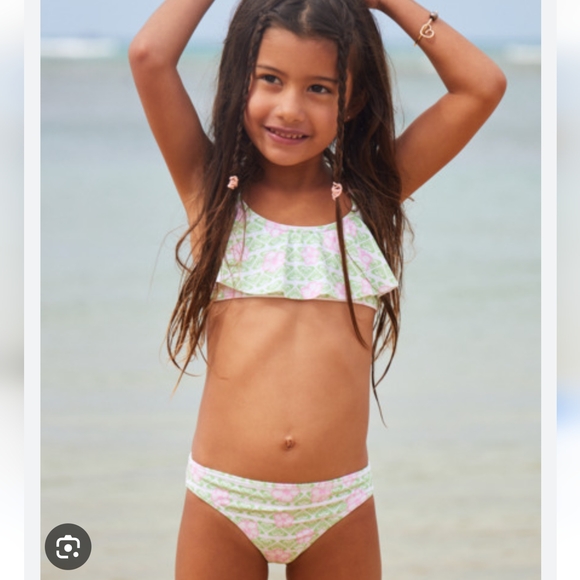 ROXY NEW girls Flutter Bralette Bikini Swimsuit - Picture 2 of 12